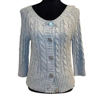 Feels like Cashmere Rabbit blend Gray Cable Knit Sweater